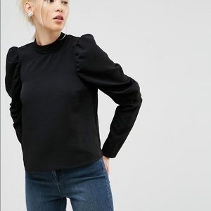 ASOS boxy top with puff sleeve